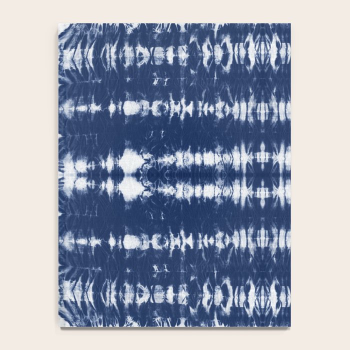 Tie dye shibori horizontal indigo blue stripes pattern Notebook Gallery Image 4