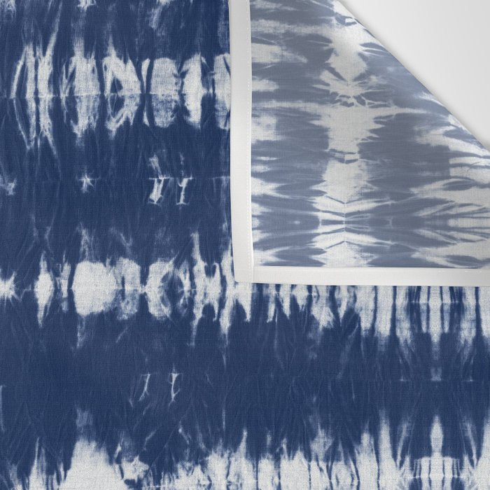 Tie dye shibori horizontal indigo blue stripes pattern Wall Tapestry Gallery Image 3