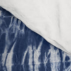 Tie dye shibori horizontal indigo blue stripes pattern Comforter Gallery Image 4