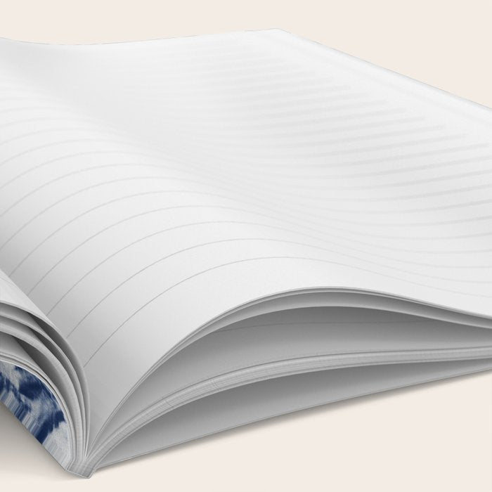Tie dye shibori horizontal indigo blue stripes pattern Notebook Gallery Image 2