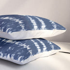 Tie dye shibori horizontal indigo blue stripes pattern Pillow Sham Gallery Image 3