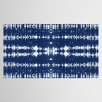 Tie dye shibori horizontal indigo blue stripes pattern Tablecloth Gallery Image 2