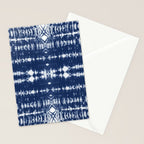 Tie dye shibori horizontal indigo blue stripes pattern Stationery Card Gallery Image 2