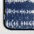 Tie dye shibori horizontal indigo blue stripes pattern Laptop Sleeve Gallery Image 3