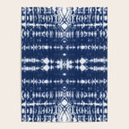 Tie dye shibori horizontal indigo blue stripes pattern Poster Gallery Image 4
