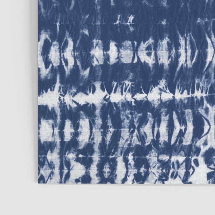 Tie dye shibori horizontal indigo blue stripes pattern Poster Gallery Image 3