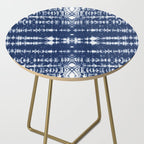 Tie dye shibori horizontal indigo blue stripes pattern Side Table Gallery Image 2