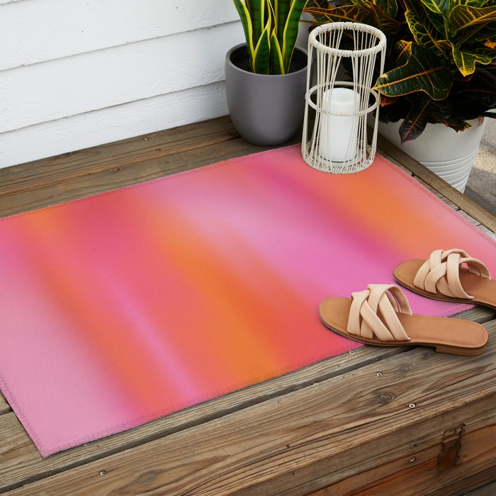 Pink and. Orange gradient colours inspiration Outdoor Rug Gallery Image 2