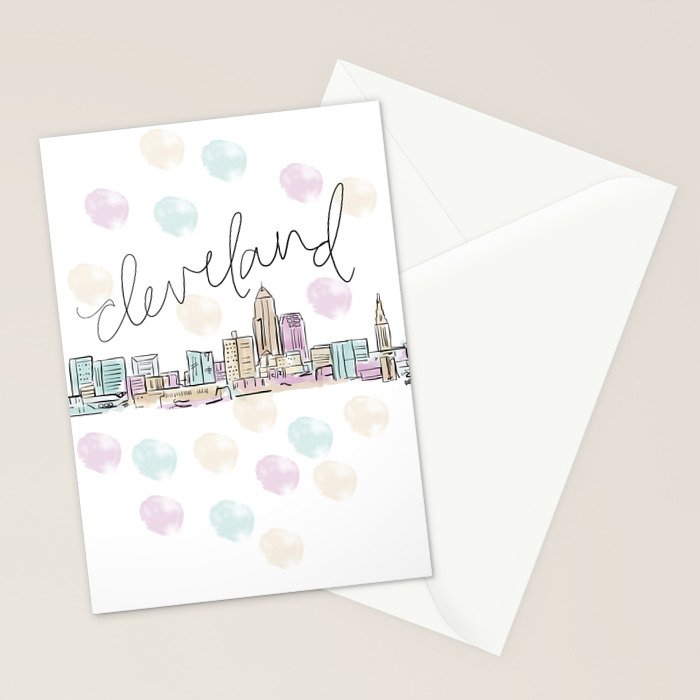 Cleveland Skyline RER Stationery Card Gallery Image 2