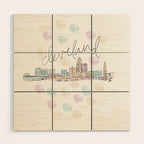 Cleveland Skyline RER Wood Wall Art Gallery Image 1