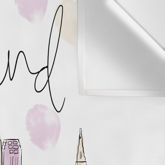 Cleveland Skyline RER Wall Tapestry Gallery Image 3