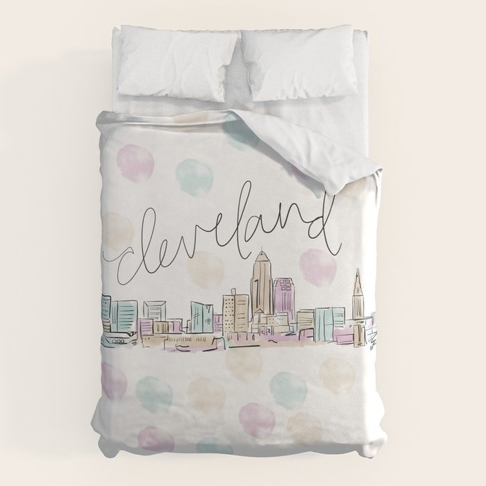 Cleveland Skyline RER Duvet Cover