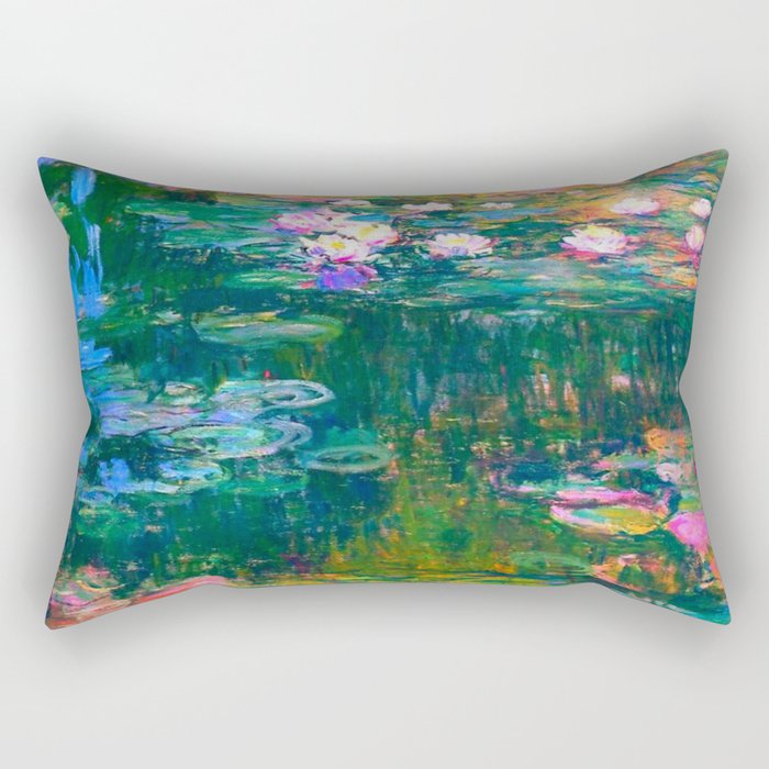 Claude Monet Water Lilies, Monet Nymphéas Rectangular Pillow Gallery Image 1