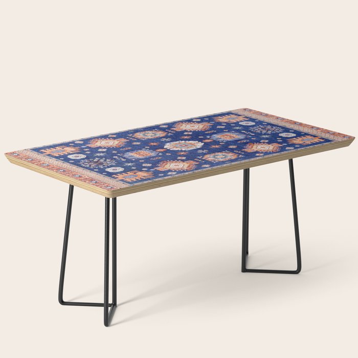 Navy Angel Jewels Kazak Rug Coffee Table Gallery Image 1