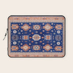 Navy Angel Jewels Kazak Rug Laptop Sleeve Gallery Image 1