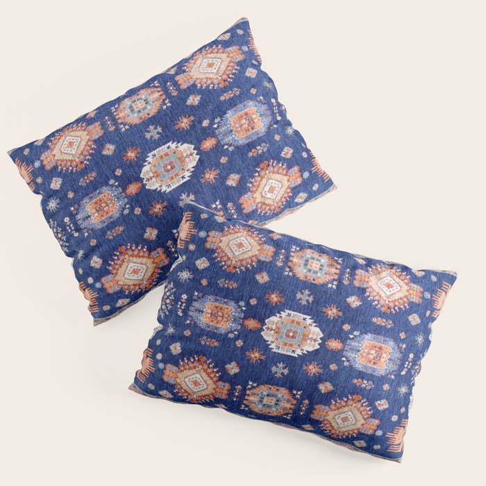Navy Angel Jewels Kazak Rug Pillow Sham Gallery Image 3