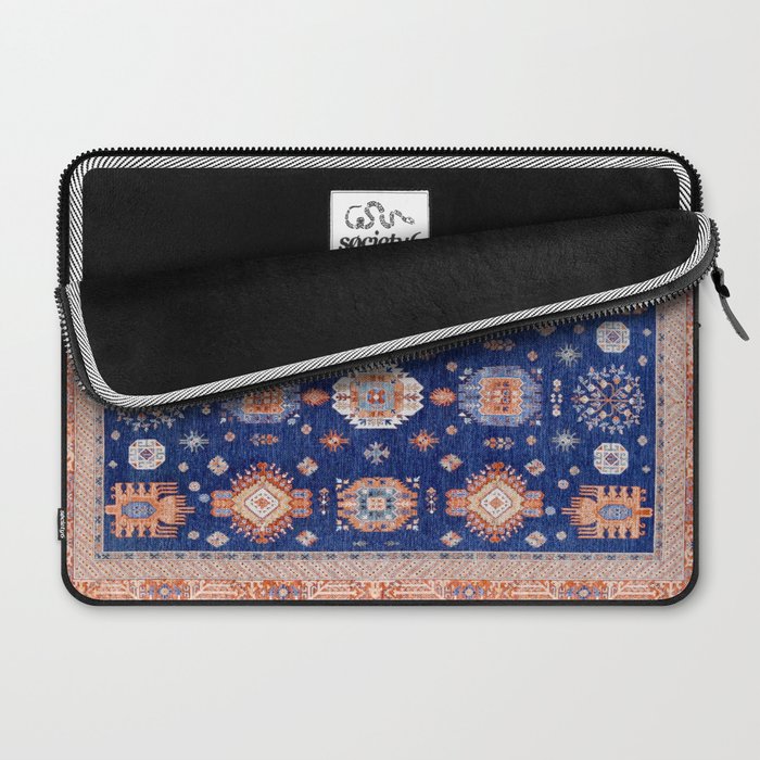 Navy Angel Jewels Kazak Rug Laptop Sleeve Gallery Image 2