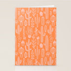 Retro hand drawn cactus plant pattern Stationery Card Gallery Image 2
