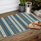 Vintage Woven Stripe - Cozy Heirloom Outdoor Rug Gallery Image 2