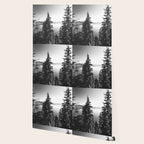 Mountain Lake Forest Black and White Nature Photography Wallpaper Gallery Image 2
