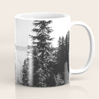 Mountain Lake Forest Black and White Nature Photography Coffee Mug Gallery Image 1