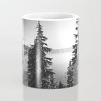 Mountain Lake Forest Black and White Nature Photography Coffee Mug Gallery Image 4