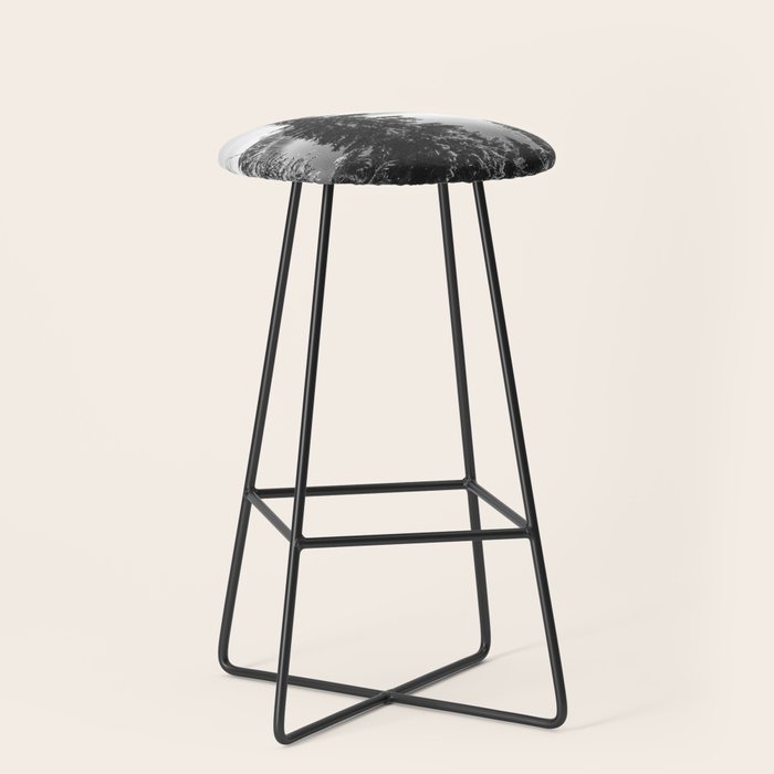 Mountain Lake Forest Black and White Nature Photography Stool Gallery Image 1