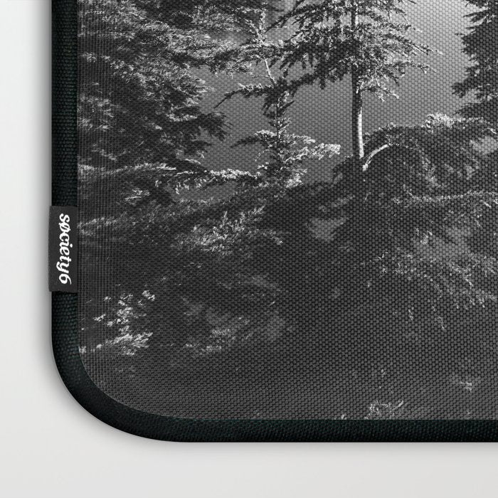 Mountain Lake Forest Black and White Nature Photography Laptop Sleeve Gallery Image 3