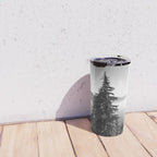 Mountain Lake Forest Black and White Nature Photography Travel Mug Gallery Image 4