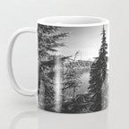 Mountain Lake Forest Black and White Nature Photography Coffee Mug Gallery Image 3