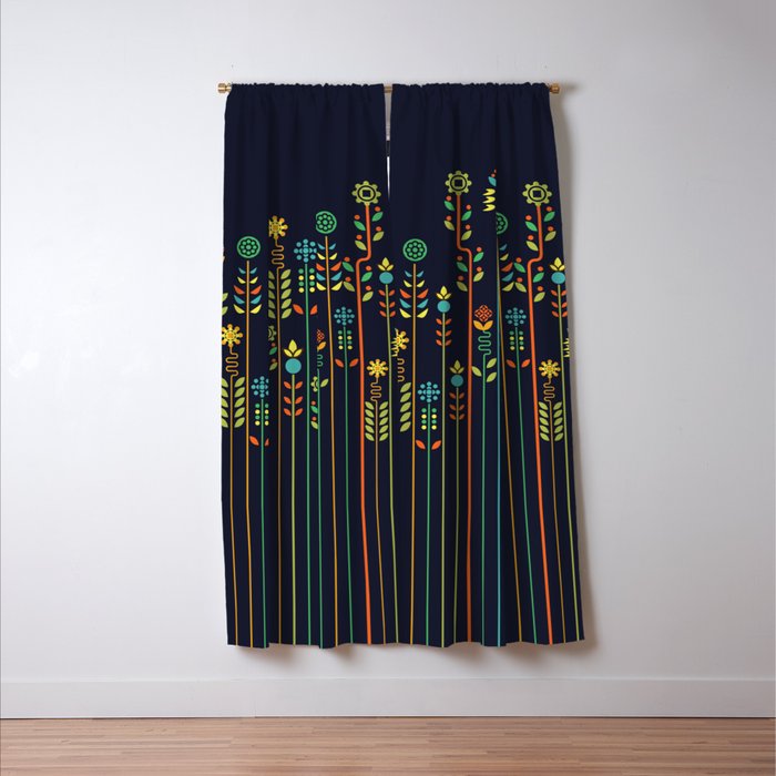 Overgrown flowers Window Curtain Gallery Image 3