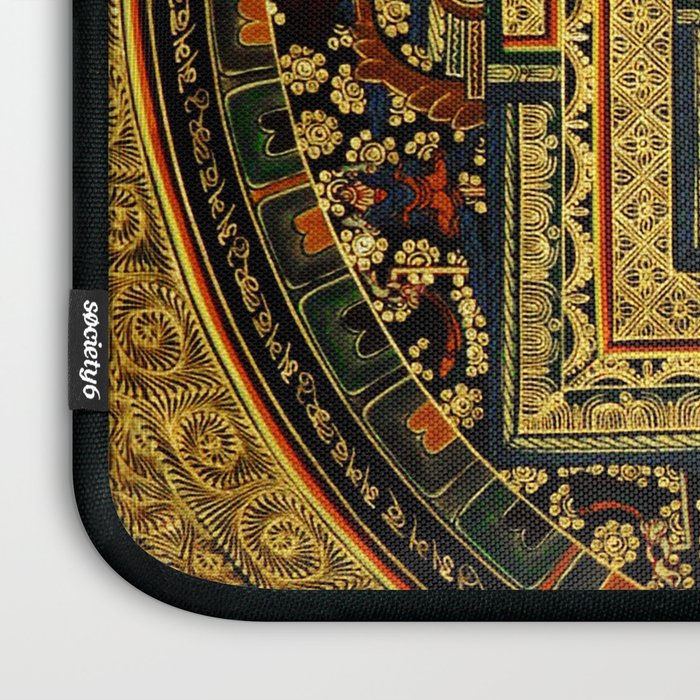 Gold Buddhist Psychedelic Mandala Laptop Sleeve Gallery Image 3