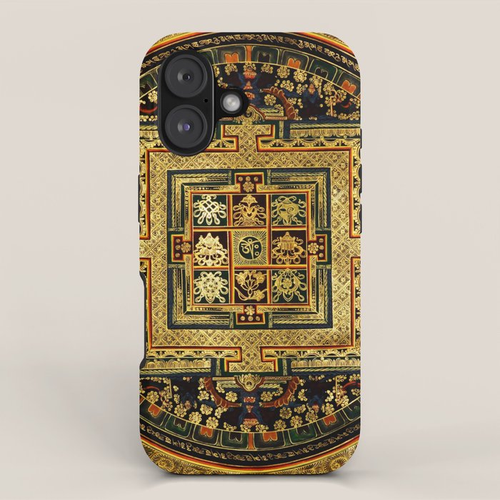 Gold Buddhist Psychedelic Mandala iPhone Case Gallery Image 1