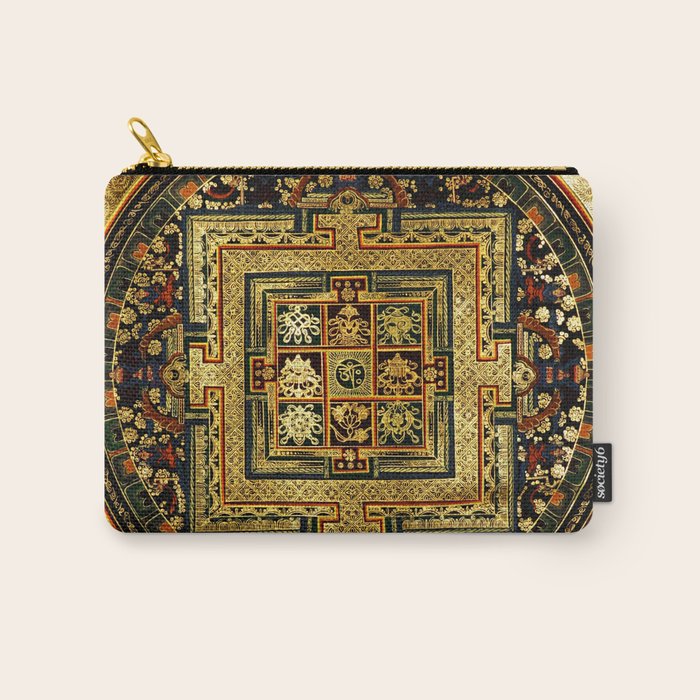 Gold Buddhist Psychedelic Mandala Carry All Pouch Gallery Image 1