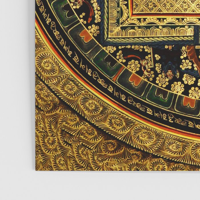 Gold Buddhist Psychedelic Mandala Poster Gallery Image 3