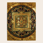 Gold Buddhist Psychedelic Mandala Poster Gallery Image 4