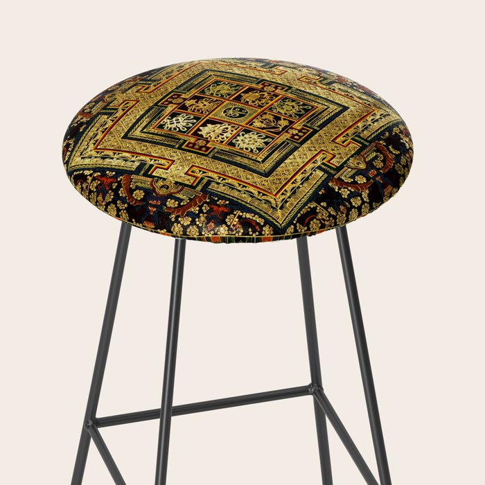 Gold Buddhist Psychedelic Mandala Stool Gallery Image 2