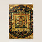 Gold Buddhist Psychedelic Mandala Stationery Card Gallery Image 2