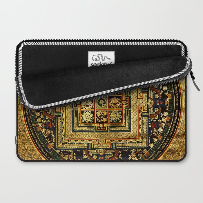 Gold Buddhist Psychedelic Mandala Laptop Sleeve Gallery Image 2