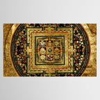 Gold Buddhist Psychedelic Mandala Tablecloth Gallery Image 2