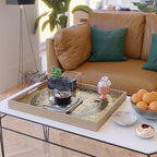 Gold Buddhist Psychedelic Mandala Serving Tray Gallery Image 2