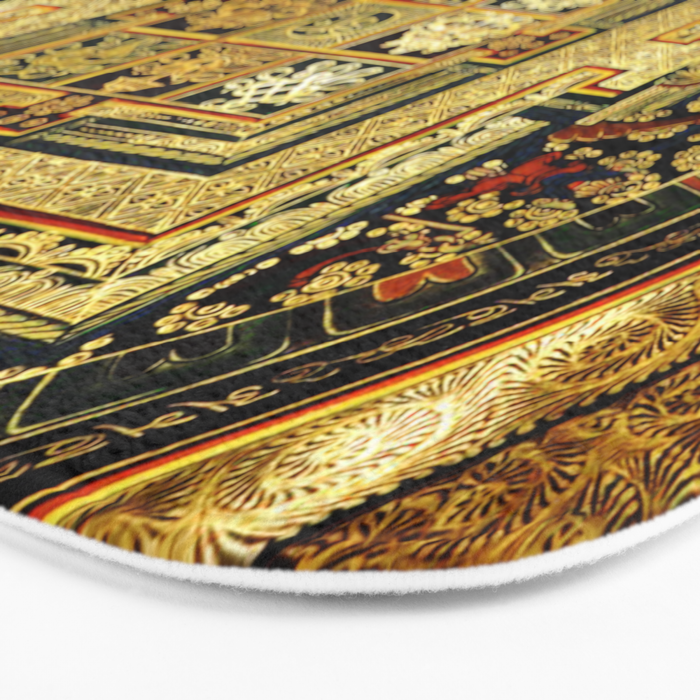 Gold Buddhist Psychedelic Mandala Bath Mat Gallery Image 3