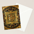 Gold Buddhist Psychedelic Mandala Stationery Card Gallery Image 2
