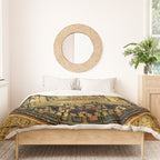 Gold Buddhist Psychedelic Mandala Duvet Cover Gallery Image 3