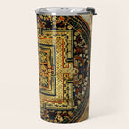 Gold Buddhist Psychedelic Mandala Travel Mug Gallery Image 2