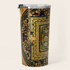 Gold Buddhist Psychedelic Mandala Travel Mug Gallery Image 3