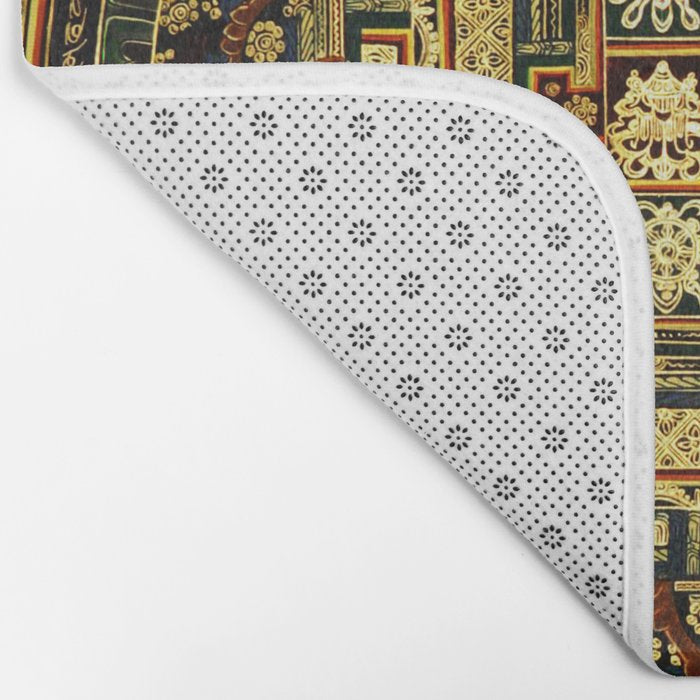 Gold Buddhist Psychedelic Mandala Bath Mat Gallery Image 2