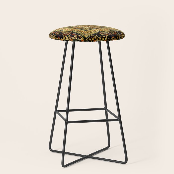 Gold Buddhist Psychedelic Mandala Stool Gallery Image 1