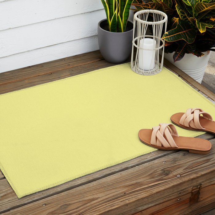 Simply Pastel Yellow Outdoor Rug Gallery Image 2