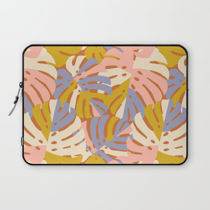 Color Block Monstera Pink + Lavender Laptop Sleeve Gallery Image 1